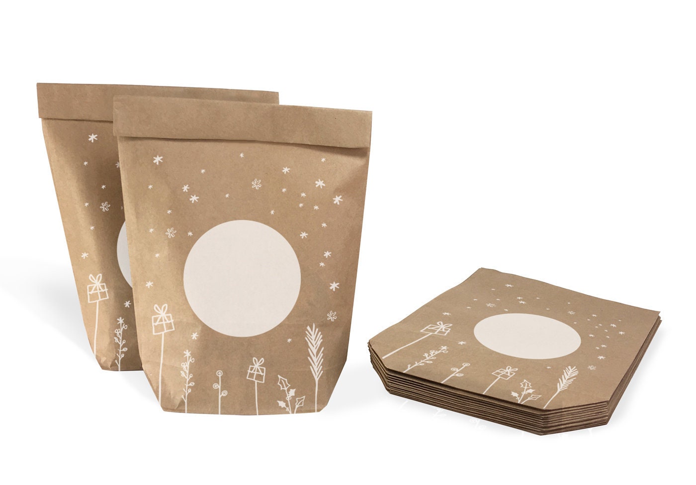 Weihnachtstuten Geschenktuten Zum Selbst Beschriften 12 Etsy