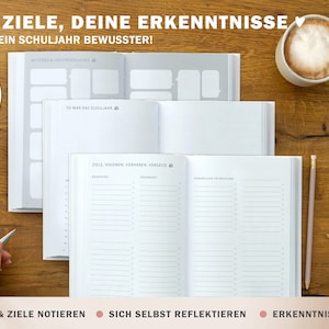 Lehrerkalender 2024 2025 A5 Lehrerplaner für Unterrichtsvorbereitung Hardcover Schulplaner für Schuljahr 2024/25 weiß schwarz beige Bild 8