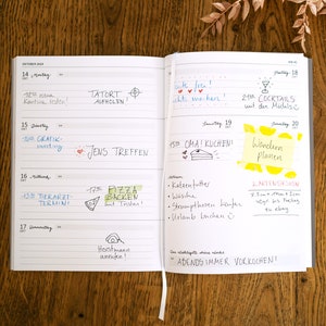 Terminkalender A5 Kalender 2024 Wochenplaner und Notizbuch für mehr Achtsamkeit Softcover Taschenkalender Beige Weiß Rosa Bild 2