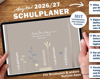 Digital Teacher Planner 2026/27 | Digital PDF Teacher Planner for iPad & GoodNotes | School Planner for the 2026/27 Academic Year | Beige