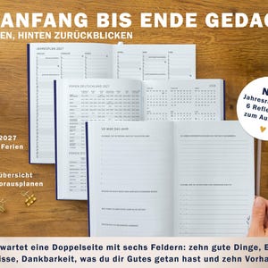 Kalender 2027 mit Jahresplan, Ferienübersicht für Deutschland und Österreich, Mini Jahresübersicht 2028 und Jahresrückblick zum Ausfüllen