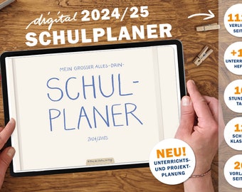 Lehrerkalender digital 2024 2025 | digitaler GoodNotes Lehrerplaner für Unterrichtsvorbereitung & Planung | Schulplaner Schuljahr 2024/25