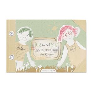 Livre d'amis pour enfants - toi et moi, livre d'amis pour enfants à couverture rigide A5, vert