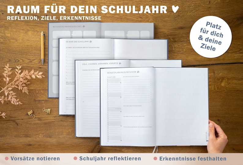Terminkalender für Lehrerinnen & Lehrer, Schuljahr 2026 2027, mit Stundenplan, Klassenliste und Planungshelfer