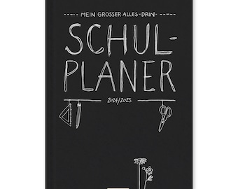 Teachers' calendar 2024 2025 | A4 teacher planner | School planner for school year 2024/25 | Lesson preparation & planning | 21 x 30 cm, black and white