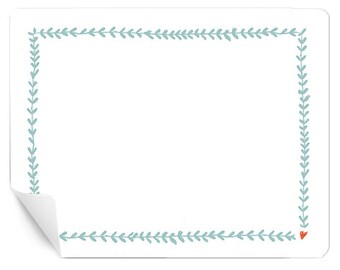 Etiketten zum selbst beschriften | 15 rechteckige Freitext Sticker mit Ranke | Hellblau Weiß | 48x61 cm | für Hochzeit Marmelade Geschenke