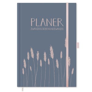 Terminkalender 2027 A5 | Hardcover Wochenplaner | Notizbuch mit Gummi und Stiftschlaufe | Taschenkalender & Terminplaner | Blau Rosa