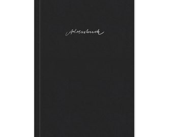 Address book black white | handy notebook with index for cutting out | Softcover, lined, 11.5 x 18 cm, recycled paper | school board
