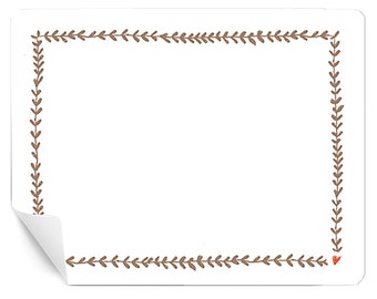 Etiketten zum selbst beschriften | 15 rechteckige Freitext Sticker mit Ranke | Beige Weiß | 48x61 cm | für Hochzeit Marmelade Geschenke