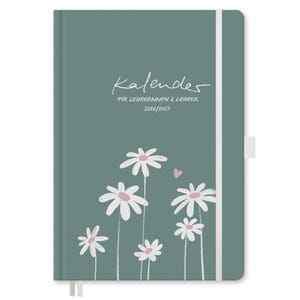 Lehrerkalender 2026 2027, nachhaltiger A5+ Hardcover Lehrerplaner, 17x24 cm, viel Platz für Notizen, FSC Papier, klimaneutral, mint grün