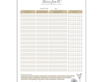 A4 household planner - plan your household - ideal for family, shared apartment and office. 50 sheets for one week each, recycled paper tear-off pad, white