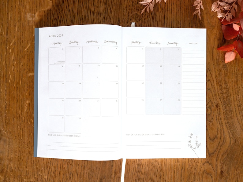 A5 Terminkalender 2024 365 gute Tage A5 Tagesplaner und Notizbuch für mehr Achtsamkeit Softcover Taschenkalender & Terminplaner Blau Bild 7