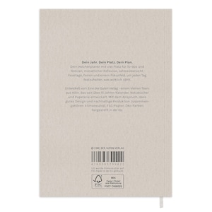 Planer 2027 Kalender Eine gute Woche mit 2 Seiten pro Woche als Softcover mit Leseband und Einklappseiten Wochenplaner in Creme Beige