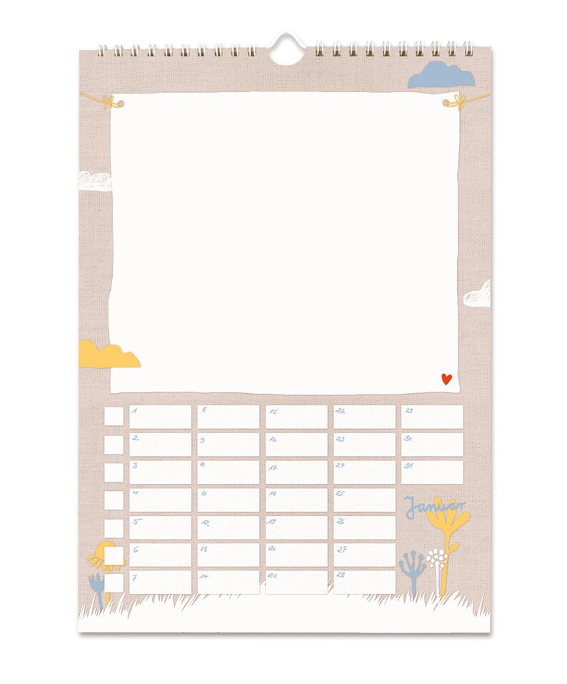 Bastelkalender A4 ohne Jahr Fotokalender Kreativkalender  Etsy