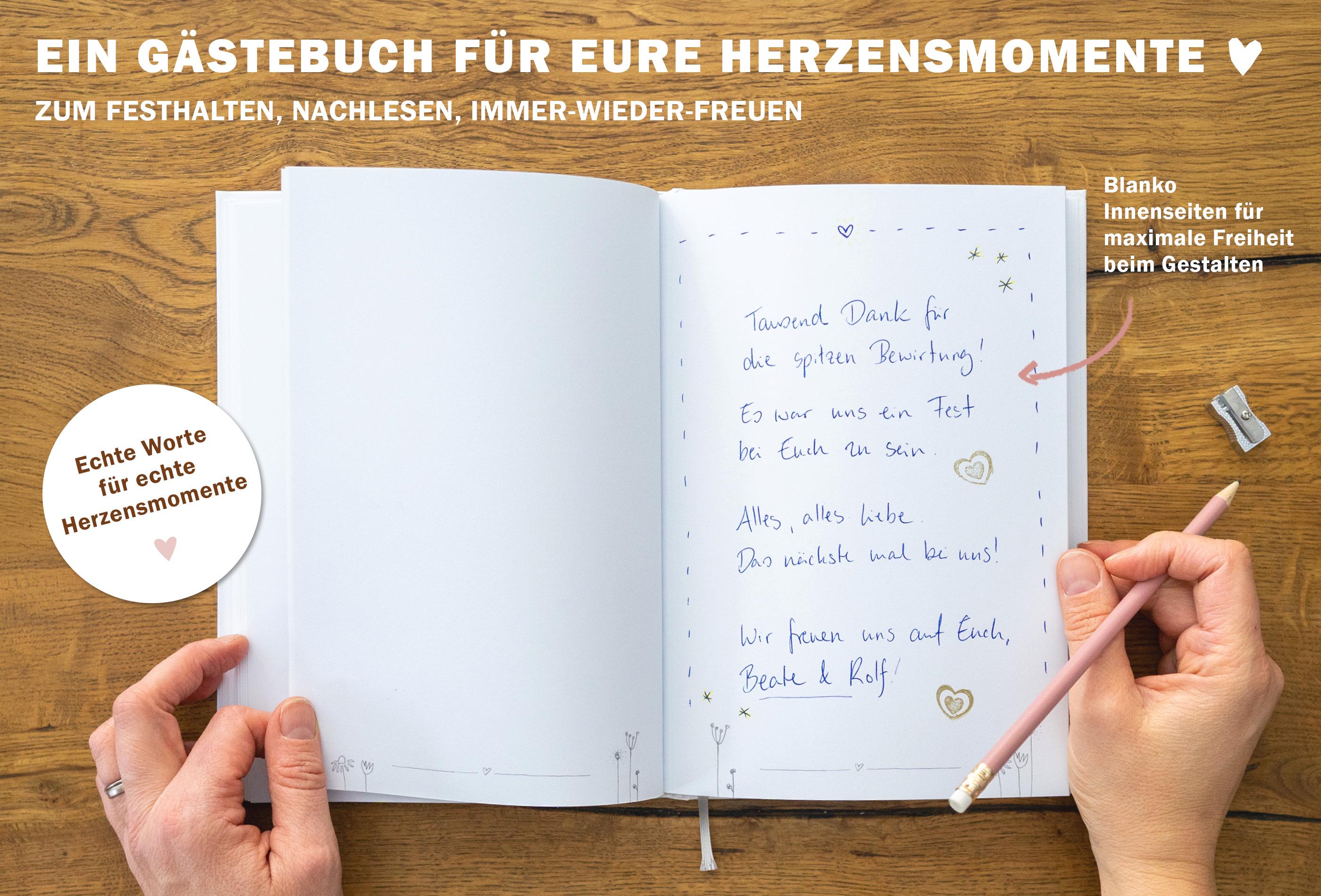 Itenga Gästebuch „Schön DASS Du Da Warst“ – 21x21 Cm, 88 Blankoseiten, Hardcover