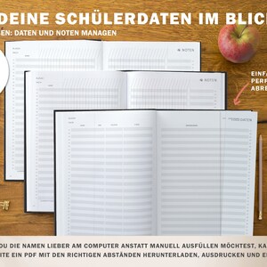 Lerarenkalender 2024 2025 A4 lerarenplanner Schoolplanner voor schooljaar 2024/25 Lesvoorbereiding & planning 21 x 30 cm, zwart en wit afbeelding 5