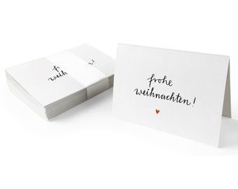 Geschenkanhänger frohe Weihnachten | Weiß | 25 originelle mini Weihnachtskarten für Weihnachtsgeschenke | A7 Recyclingpapier Klappkarten