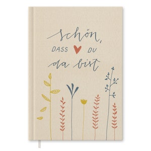 Livre d'or de mariage crème - Ravie de votre visite | Livre d'or à couverture rigide pour mariages, anniversaires et baptêmes | Papier FSC | 17 x 24 cm