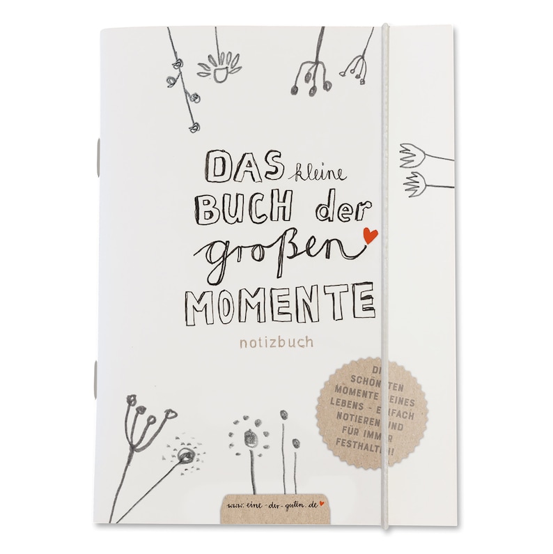 Agenda A6 Het kleine boekje met grote momenten Instapboekje voor de mooiste herinneringen, kindermondjes etc. met elastische band witbeige afbeelding 1