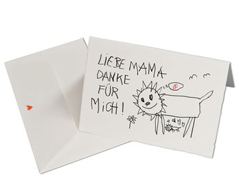 Carte de fête des mères - Merci pour moi, carte de remerciement Sweet Bütte avec enveloppe