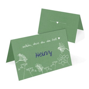 Place cards to write on, lime green It's nice that you're here 50 name cards, place cards made of recycled paper for weddings, birthdays image 6