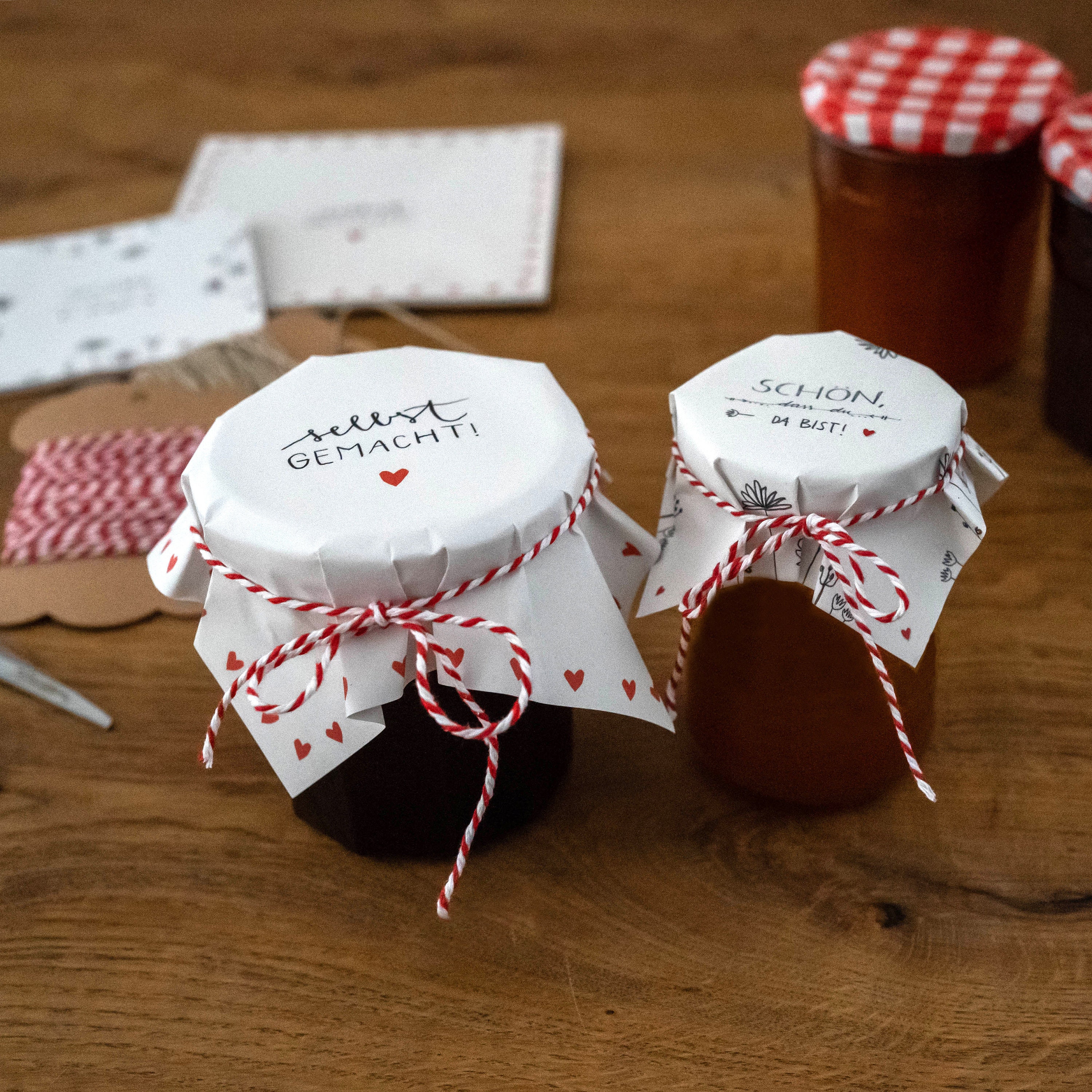 25 Marmeladendeckchen „Frohe Ostern“ Mit Jute-Garn & Gummiband – Für Gläser Bis 9 Cm | Recyclingpapier