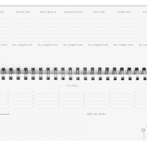 Bureaukalender ongedateerd in vintage design Een heel jaar Liggend formaat, wit, milieuvriendelijk gemaakt van FSC-papier Weekplanner, afsprakenplanner afbeelding 4