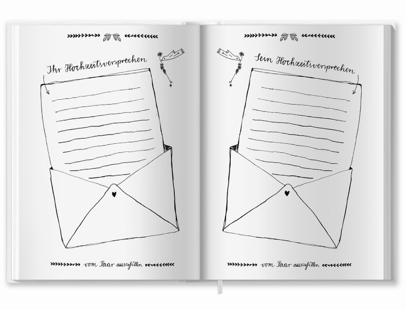 Hochzeitsgästebuch Ihr Bei Unserer Hochzeit Hardcover Gästbuch mit Fragen für Hochzeit Grau Weiß Rosa Bild 8