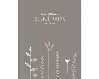 Lerarenkalender 2024 2025 | A5 lerarenplanner voor lesvoorbereiding | Softcover schoolplanner voor schooljaar 2024/25 | grijs wit roze