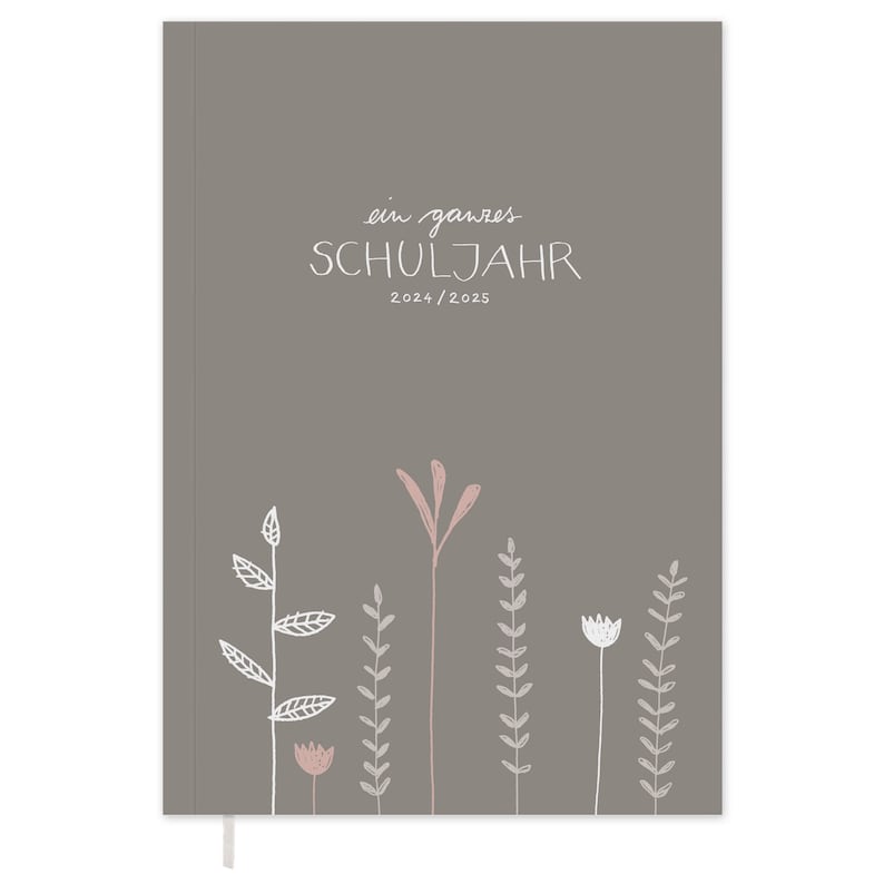 Lerarenkalender 2024 2025 A5 lerarenplanner voor lesvoorbereiding Softcover schoolplanner voor schooljaar 2024/25 grijs wit roze afbeelding 1