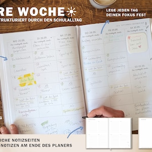 Grundschulplaner 2024 2025 A4 Lehrerkalender für Unterrichtsvorbereitung & Planung Lehrerplaner Schuljahr 2024/25 21x30 cm, grau weiß Bild 4