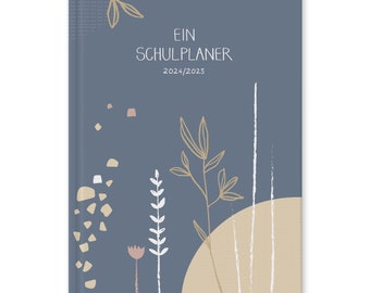 Lerarenkalender 2024 2025 | A5 lerarenplanner voor lesvoorbereiding en -planning | Schoolplanner voor schooljaar 2024/25 | blauw wit roze beige