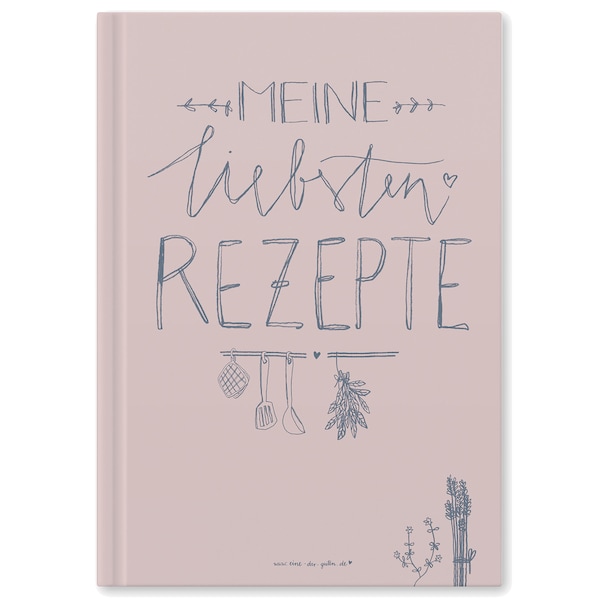 Recipe book A4 to write yourself - My favorite recipes | DIY cookbook, gift idea | Design in pink blue | FSC paper, hardcover