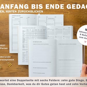 Planer 2027 Terminkalender mit Jahresübersicht Monatsplanung und Reflexion Wochenplaner als Softcover in Creme-Beige mit Blumen