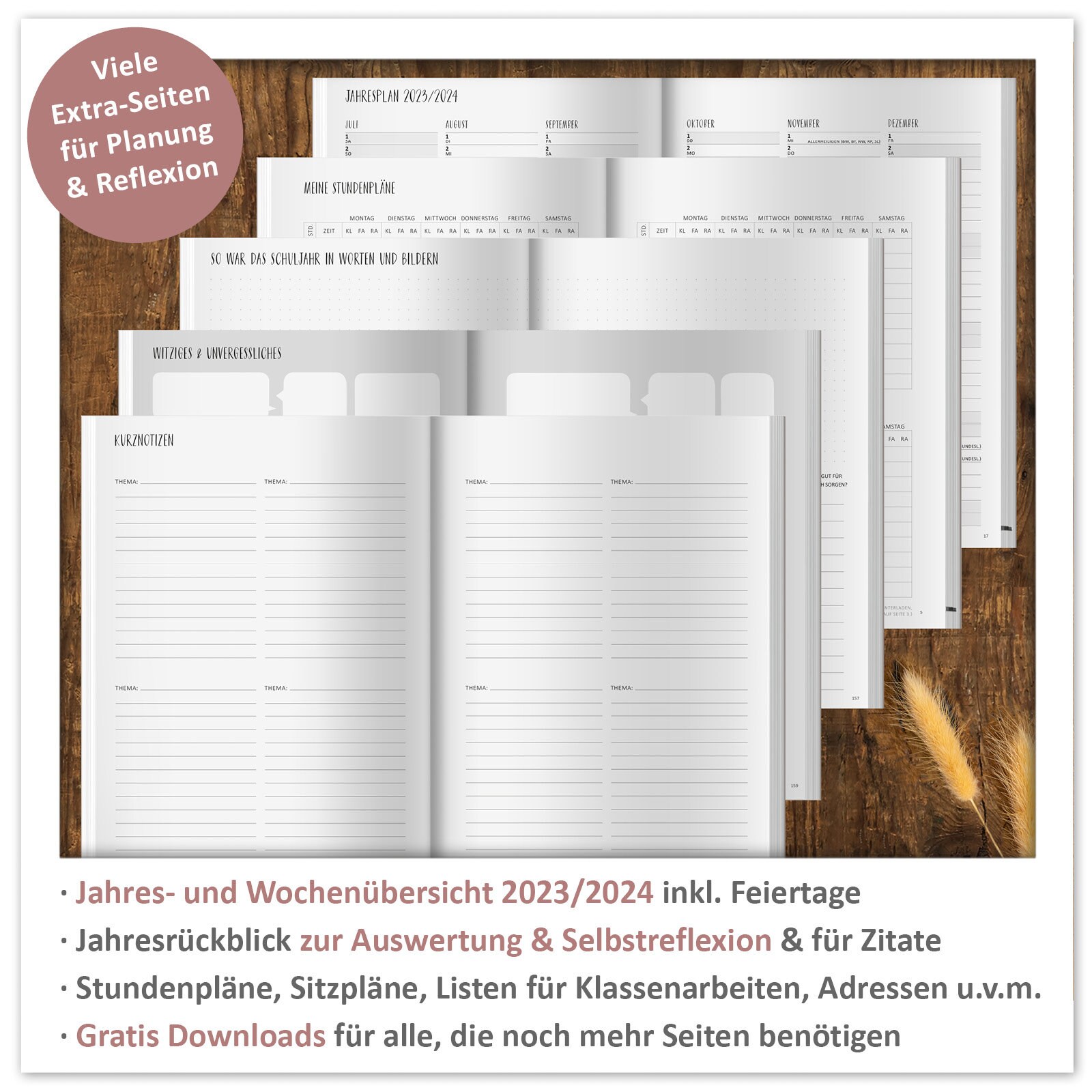 Teachers Calendar 2023 2024 A5 Lesson Preparation Teacher Etsy UK