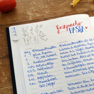 Receptenboek A5 om zelf te schrijven Mijn favoriete recepten DIY-kookboek, cadeau-idee Zwart Wit Roze Ontwerp FSC-papier, zachte kaft afbeelding 6