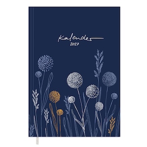 A5 Terminkalender - Planer 2027 | Softcover Wochenplaner mit linierten Tagesfelder | Taschenkalender & Terminplaner | Blau Weiß Orange