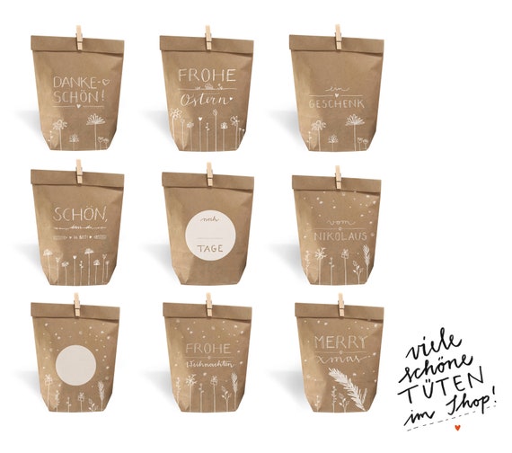 12 Geschenktuten Schon Dass Du Da Bist Fur Gastgeschenke Etsy