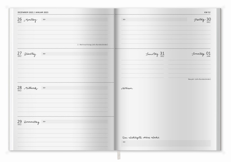 Terminkalender A5 Kalender 2024 Wochenplaner und Notizbuch für mehr Achtsamkeit Softcover Taschenkalender Beige Weiß Rosa Bild 7