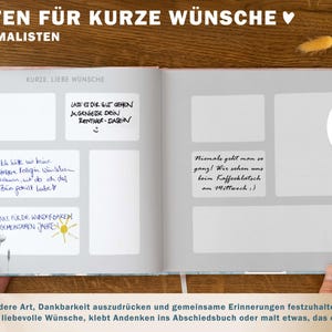 Abschiedsbuch mit Steckbriefen, Geschenkidee zum Abschied für Abschiedsbriefe Gutscheine und Gedichte
