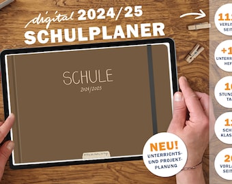 Lehrerkalender digital 2024 2025 | digitaler GoodNotes Lehrerplaner für Unterrichtsvorbereitung & Planung | Schulplaner Schuljahr 2024/25