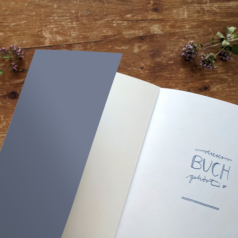 Rezeptbuch A5 zum Selberschreiben Meine liebsten Rezepte DIY Kochbuch, Geschenkidee Design in Blau Rosa FSC Papier, Softcover Bild 3