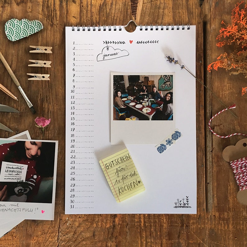  Bastelkalender A4 ohne Jahr Fotokalender Kreativkalender - Etsy.de Motiv 