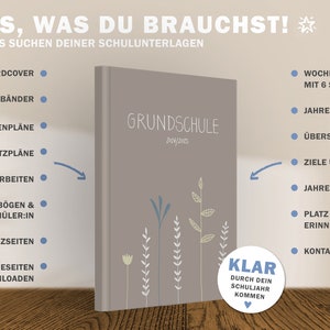 Grundschulplaner 2024 2025 A4 Lehrerkalender für Unterrichtsvorbereitung & Planung Lehrerplaner Schuljahr 2024/25 21x30 cm, grau weiß Bild 7