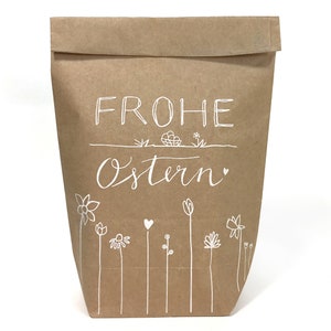 Ensemble de sacs de Pâques - Joyeuses Pâques - 12 sacs en papier kraft imprimés comme alternative au nid de Pâques, sacs-cadeaux pour les vœux de Pâques, cadeaux et cadeaux