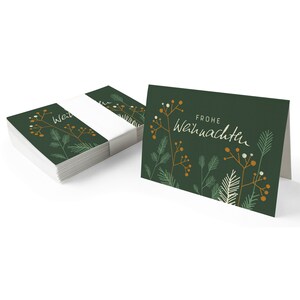 Geschenkanhänger frohe Weihnachten | Grün | 25 originelle mini Weihnachtskarten für Weihnachtsgeschenke | A7 Recyclingpapier Klappkarten