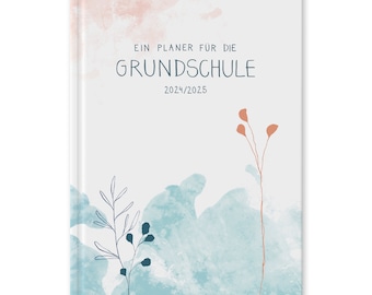 Grundschulplaner 2024 2025 | A5 Lehrerkalender für Unterrichtsvorbereitung & Planung | Lehrerplaner Schuljahr 2024/25 | 21x30 cm, weiß rosa