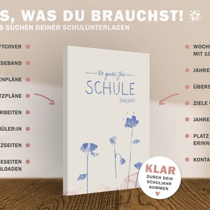 Lehrerkalender 2024 2025 A5 Lehrerplaner für Unterrichtsvorbereitung Softcover Schulplaner für Schuljahr 2024/25 creme blau rosa Bild 7