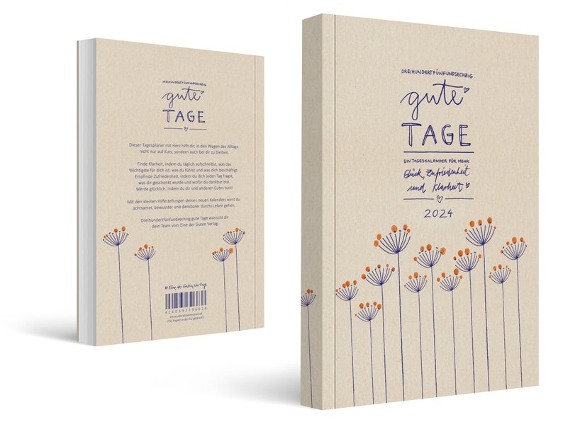 A5 Terminkalender 2024 365 gute Tage Tagesplaner und Notizbuch für mehr Achtsamkeit Softcover Taschenkalender & Terminplaner Creme Bild 10