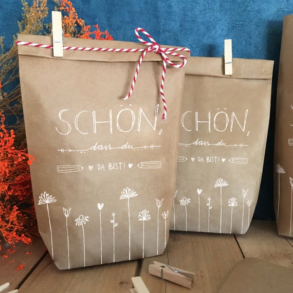 12 Geschenktuten Schon Dass Du Da Bist Fur Gastgeschenke Etsy